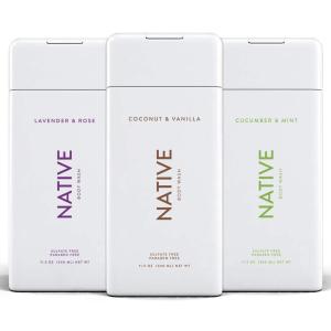 imageNative Body Wash 3 Pack  Natural Body Wash Women ampamp Men  SLS ampamp Paraben Free  Cucumber ampamp Mint Coconut ampamp Vanilla Lavender ampamp Rose