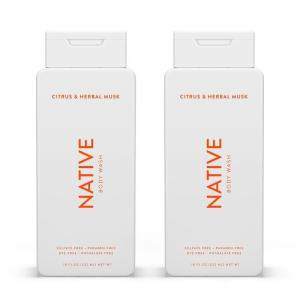 imageNative Body Wash Contains Naturally Derived Ingredients  For Women ampamp Men Sulfate Paraben ampamp Dye Free Leaving Skin Soft and Hydrated  Citrus ampamp Herbal Musk 18 oz  2 PkCitrus  Herbal Musk  2 Pk