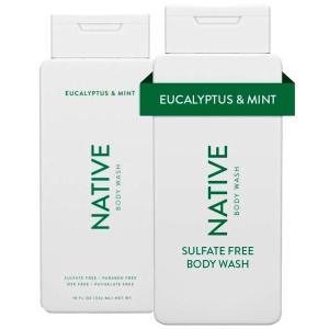 imageNative Body Wash Contains Naturally Derived Ingredients  For Women ampamp Men Sulfate Paraben ampamp Dye Free Leaving Skin Soft and Hydrated  Citrus ampamp Herbal Musk 18 oz  2 PkEucalyptus  Mint  2 Pk