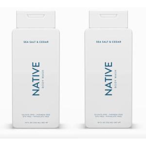 imageNative Body Wash Contains Naturally Derived Ingredients  For Women ampamp Men Sulfate Paraben ampamp Dye Free Leaving Skin Soft and Hydrated  Citrus ampamp Herbal Musk 18 oz  2 PkSea Salt  Cedar  2 Pk