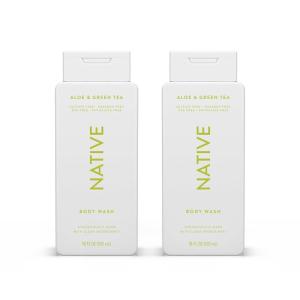 imageNative Body Wash Contains Naturally Derived Ingredients  For Women ampamp Men Sulfate Paraben ampamp Dye Free Leaving Skin Soft and Hydrating  Cashmere ampamp Rain 18 oz  2 PkAloe  Green Tea