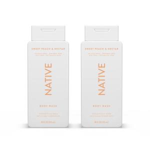 imageNative Body Wash Contains Naturally Derived Ingredients  For Women ampamp Men Sulfate Paraben ampamp Dye Free Leaving Skin Soft and Hydrating  Cashmere ampamp Rain 18 oz  2 PkSweet Peach  Nectar