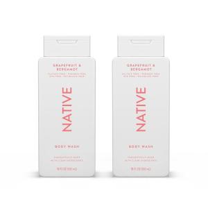 imageNative Body Wash Contains Naturally Derived Ingredients  For Women ampamp Men Sulfate Paraben ampamp Dye Free Leaving Skin Soft and Hydrating  Cashmere ampamp Rain 18 oz  2 PkGrapefruit  Bergamot