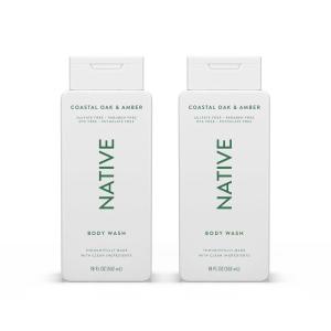 imageNative Body Wash Contains Naturally Derived Ingredients  For Women ampamp Men Sulfate Paraben ampamp Dye Free Leaving Skin Soft and Hydrating  Cashmere ampamp Rain 18 oz  2 PkCoastal Oak  Amber