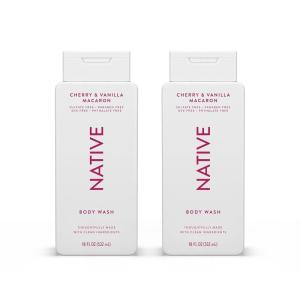 imageNative Body Wash Contains Naturally Derived Ingredients  For Women ampamp Men Sulfate Paraben ampamp Dye Free Leaving Skin Soft and Hydrating  Cashmere ampamp Rain 18 oz  2 PkCherry  Vanilla Macaroon