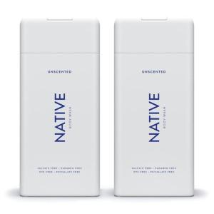 imageNative Body Wash for Men ampamp Women Seasonal  Sulfate Paraben and Dye Free with Naturally Derived Clean Ingredients Leaving Skin Soft and Hydrating Sweet Cinnamon Hearts 18 oz  2 PkUnscented  2 Pk