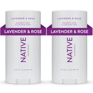 imageNative Deodorant Contains Naturally Derived Ingredients 72 Hour Odor Control  Deodorant for Women and Men Aluminum Free with Baking Soda Coconut Oil and Shea Butter  Lavender ampamp Rose2 Ct  Lavender  Rose
