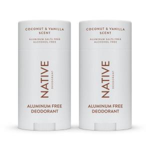 imageNative Deodorant Contains Naturally Derived Ingredients 72 Hour Odor Control  Deodorant for Women and Men Aluminum Free with Baking Soda Coconut Oil and Shea Butter  Lavender ampamp Rose2 Ct  Coconut  Vanilla