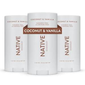 imageNative Deodorant Contains Naturally Derived Ingredients 72 Hour Odor Control  Deodorant for Women and Men Aluminum Free with Baking Soda Coconut Oil and Shea Butter  Lavender ampamp Rose3 Ct  Coconut  Vanilla