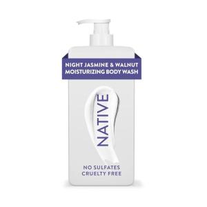 imageNative Moisturizing Body Wash Contains Naturally Derived Ingredients  For Women ampamp Men Sulfate Paraben ampamp Dye Free Leaving Skin Soft and Hydrated  Lily Milk ampamp White Sage 18 ozNight Jasmine  Walnut
