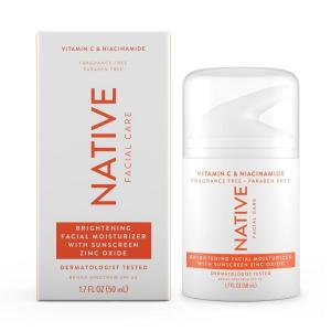 imageNative Moisturizing Daily Facial Moisturizer Gentle Face Lotion Hydrating Cream for Women and Men with Vitamin B3 ampamp Coconut Lightweight Non Greasy Formula  17 fl ozBrightening  Vitamin C  B3
