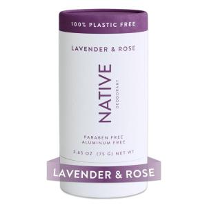 imageNative Plastic Free Deodorant Contains Naturally Derived Ingredients 72 Hour Odor Control  Deodorant for Women and Men Aluminum Free with Baking Soda Coconut Oil and Shea Butter  Lavender ampamp RoseLavender  Rose