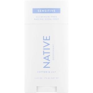 imageNative Sensitive Deodorant Contains Naturally Derived Ingredients 72 Hour Odor Control  Deodorant for Women ampamp Men Aluminum Free with Baking Soda Coconut Oil and Shea Butter Cotton ampamp LilyCotton  Lily