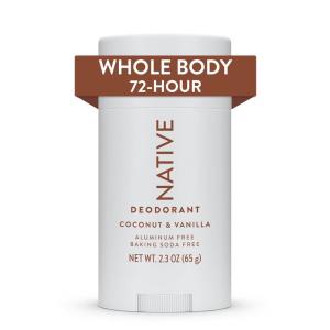 imageNative Whole Body Deodorant Stick Contains Naturally Derived Ingredients Deodorant for Men and Women  72 Hour Odor Protection Aluminum Free with Coconut Oil and Shea Butter  Coconut ampamp VanillaCoconut  Vanilla