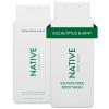 imageNative Body Wash Contains Naturally Derived Ingredients  for Women ampamp Men Sulfate Paraben ampamp Dye Free Leaving Skin Soft ampamp Hydrated Coconut ampamp Vanilla Lavender Rose ampamp Cucumber Mint 18 oz Pack of 3Eucalyptus  Mint  2 Pk