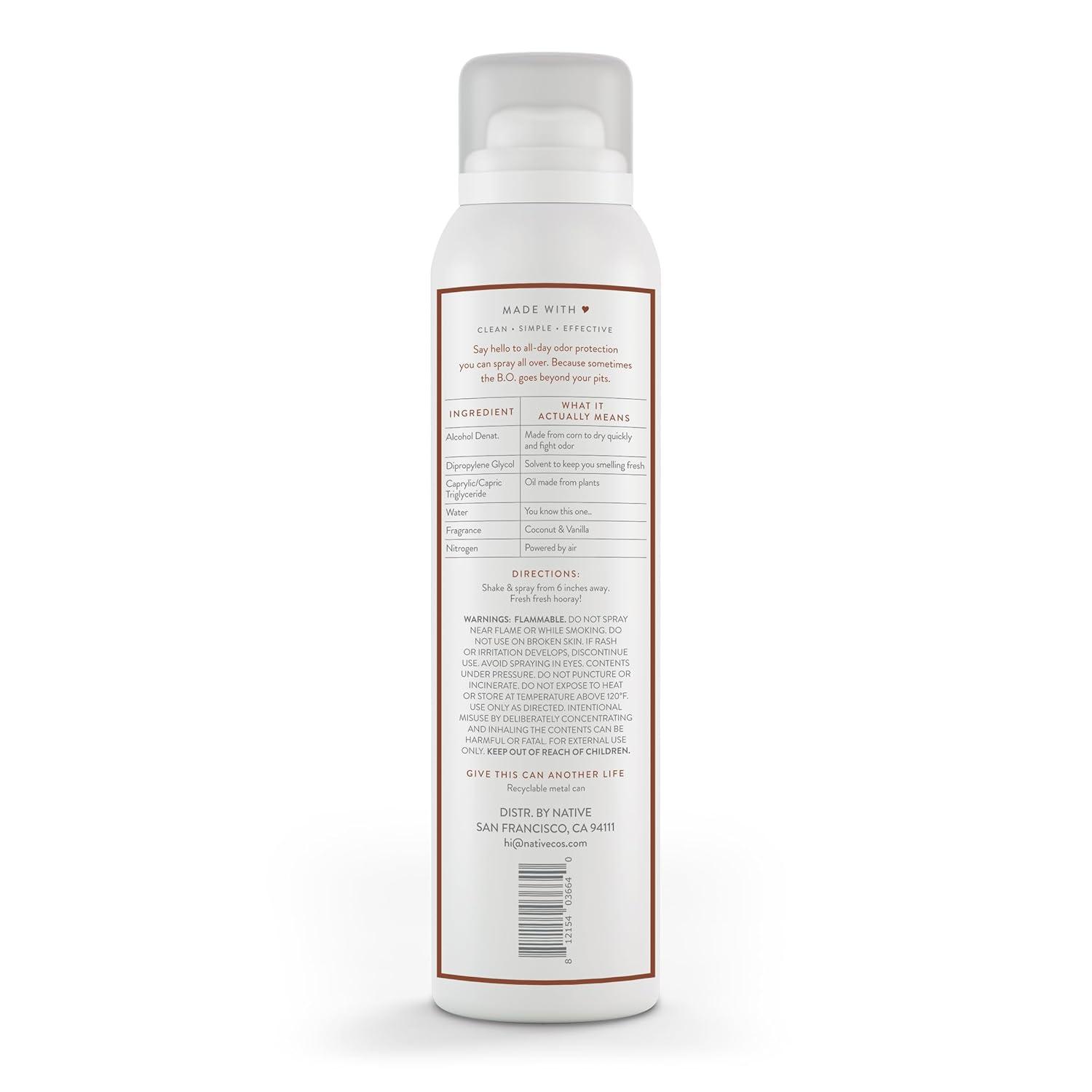 imageNative Deodorant ampamp Body Spray Contains Naturally Derived Ingredients  Deodorant for Women and Men All Day Odor Protection Aluminum and Hydrocarbon Propellant Free  Cucumber ampamp MintCoconut  Vanilla