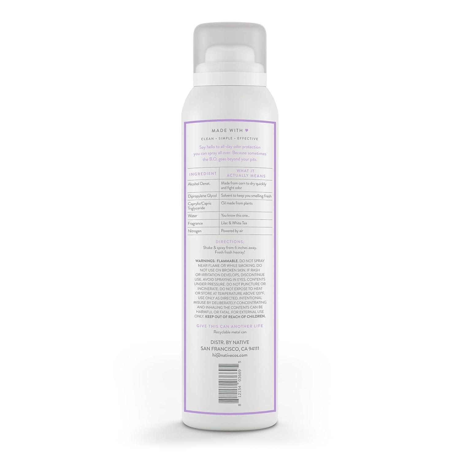 imageNative Deodorant ampamp Body Spray Contains Naturally Derived Ingredients  Deodorant for Women and Men All Day Odor Protection Aluminum and Hydrocarbon Propellant Free  Cucumber ampamp MintLilac  White Tea