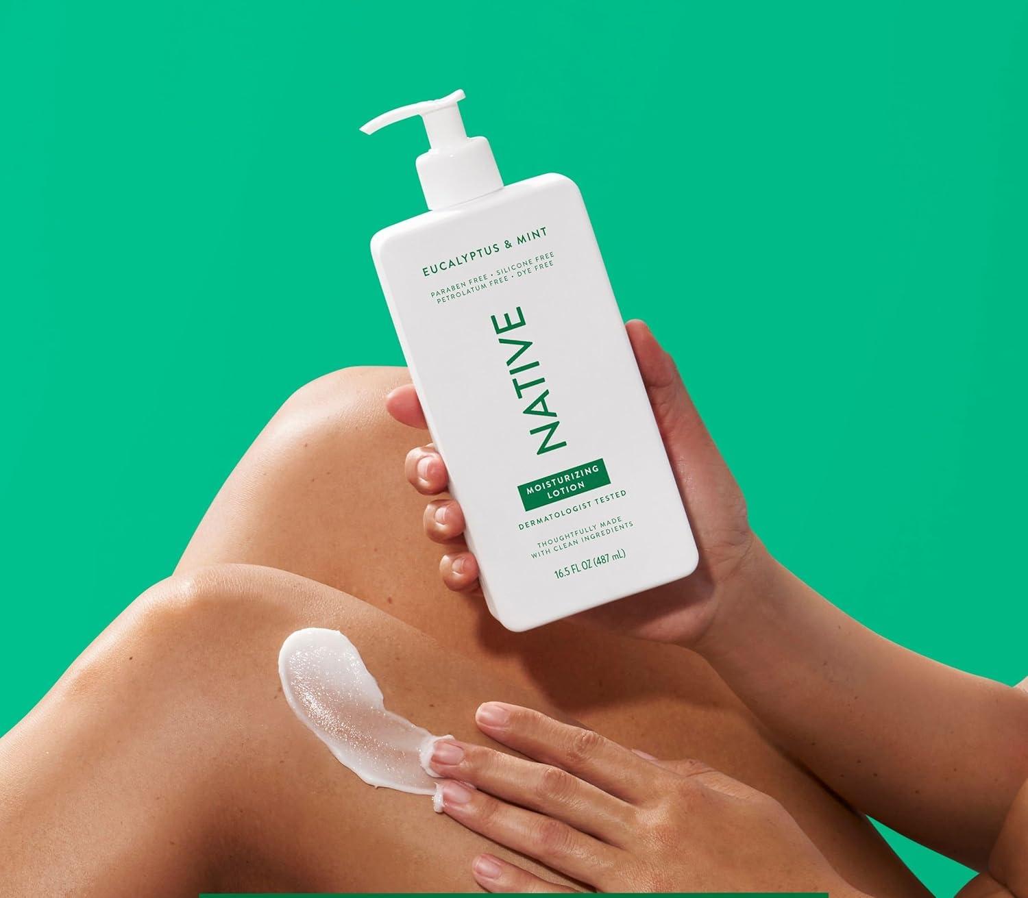 imageNative Body Lotion Contains Naturally Derived PlantBased Moisturizers for Women and Men  Restores Dry Skin Lilac ampamp White Tea 165 fl ozEucalyptus