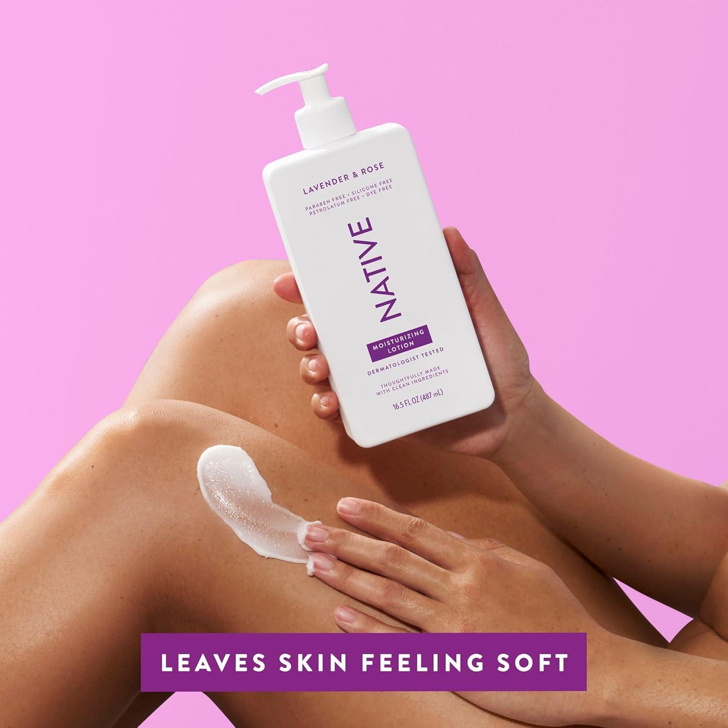 imageNative Body Lotion Contains Naturally Derived PlantBased Moisturizers for Women and Men  Restores Dry Skin Lilac ampamp White Tea 165 fl ozLavender