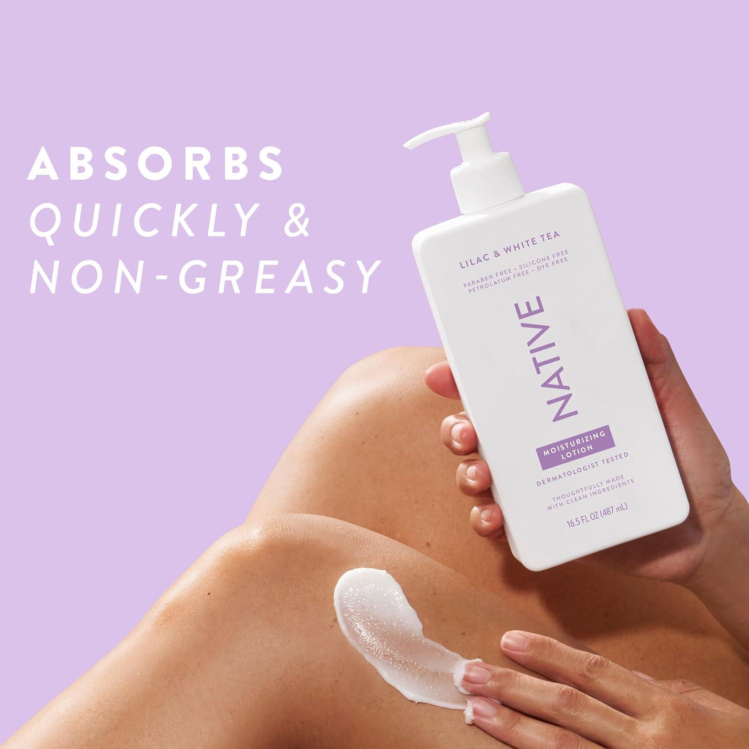 imageNative Body Lotion Contains Naturally Derived PlantBased Moisturizers for Women and Men  Restores Dry Skin Lilac ampamp White Tea 165 fl ozLilac  White Tea