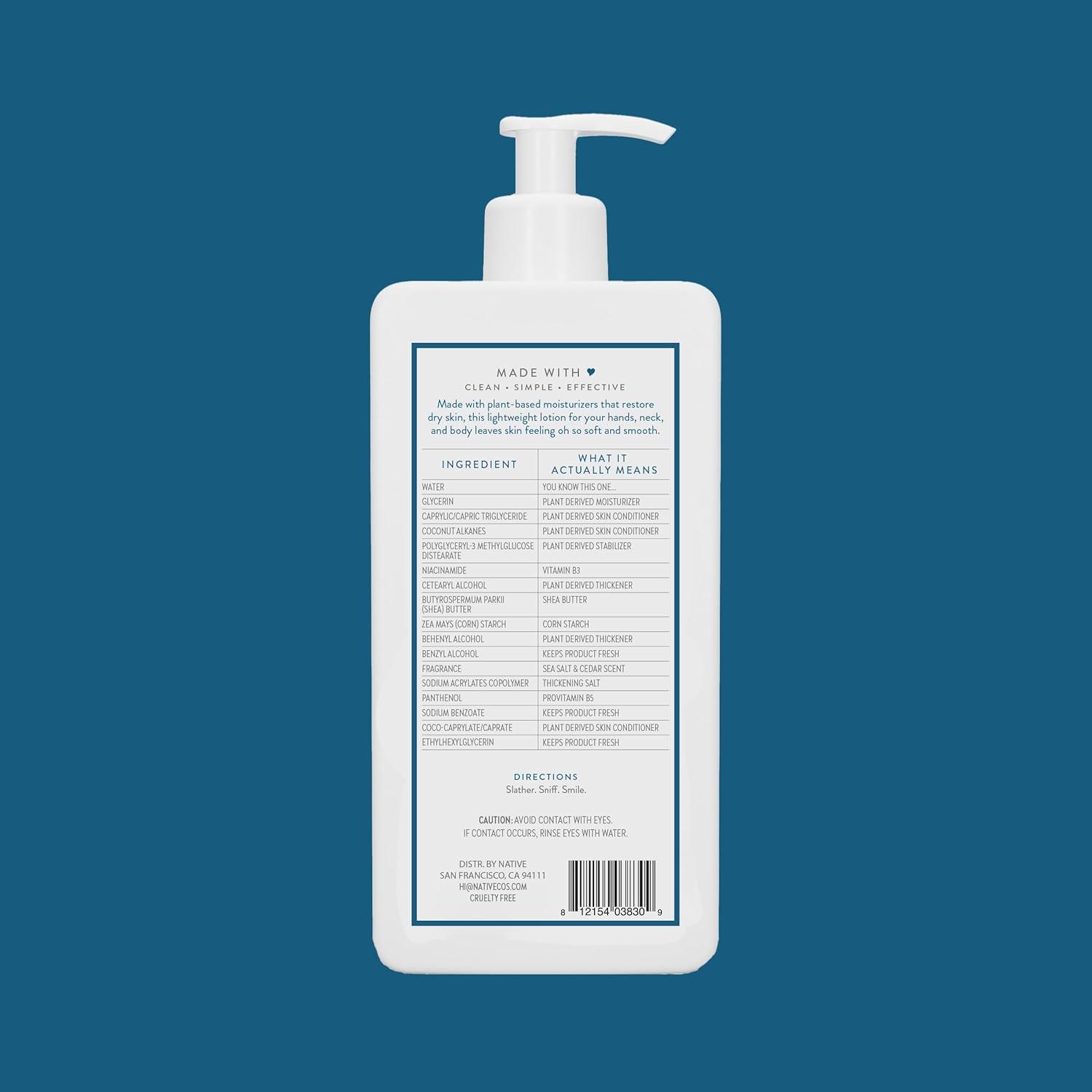 imageNative Body Lotion Contains Naturally Derived PlantBased Moisturizers for Women and Men  Restores Dry Skin Lilac ampamp White Tea 165 fl ozSea Salt  Cedar