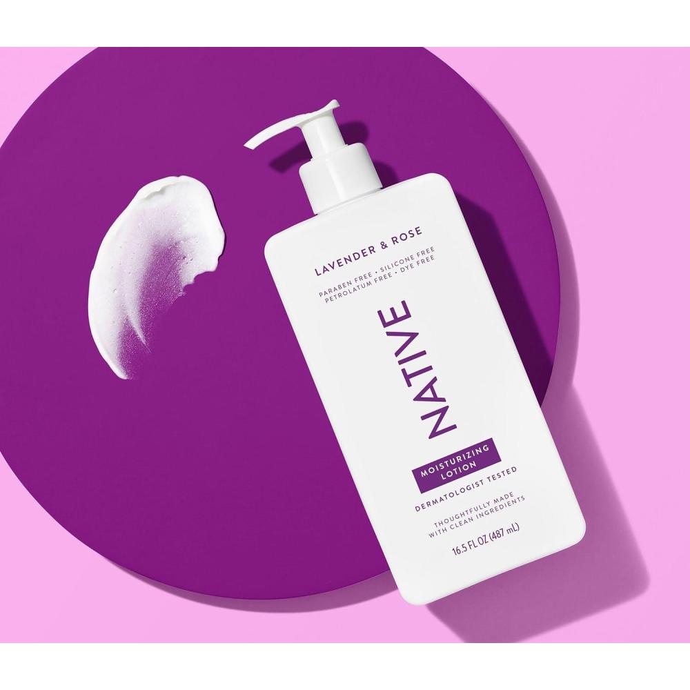 imageNative Body Lotion Contains Naturally Derived PlantBased Moisturizers for Women and Men  Restores Dry Skin Lilac ampamp White Tea 165 fl ozLavender