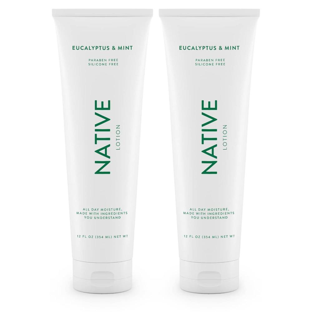 imageNative Body Lotion Contains Naturally Derived Ingredients  for Women and Men Body Moisturizers for Dry Skin  Eucalyptus and Mint 12 fl ozPack of 2Eucalyptus  Mint
